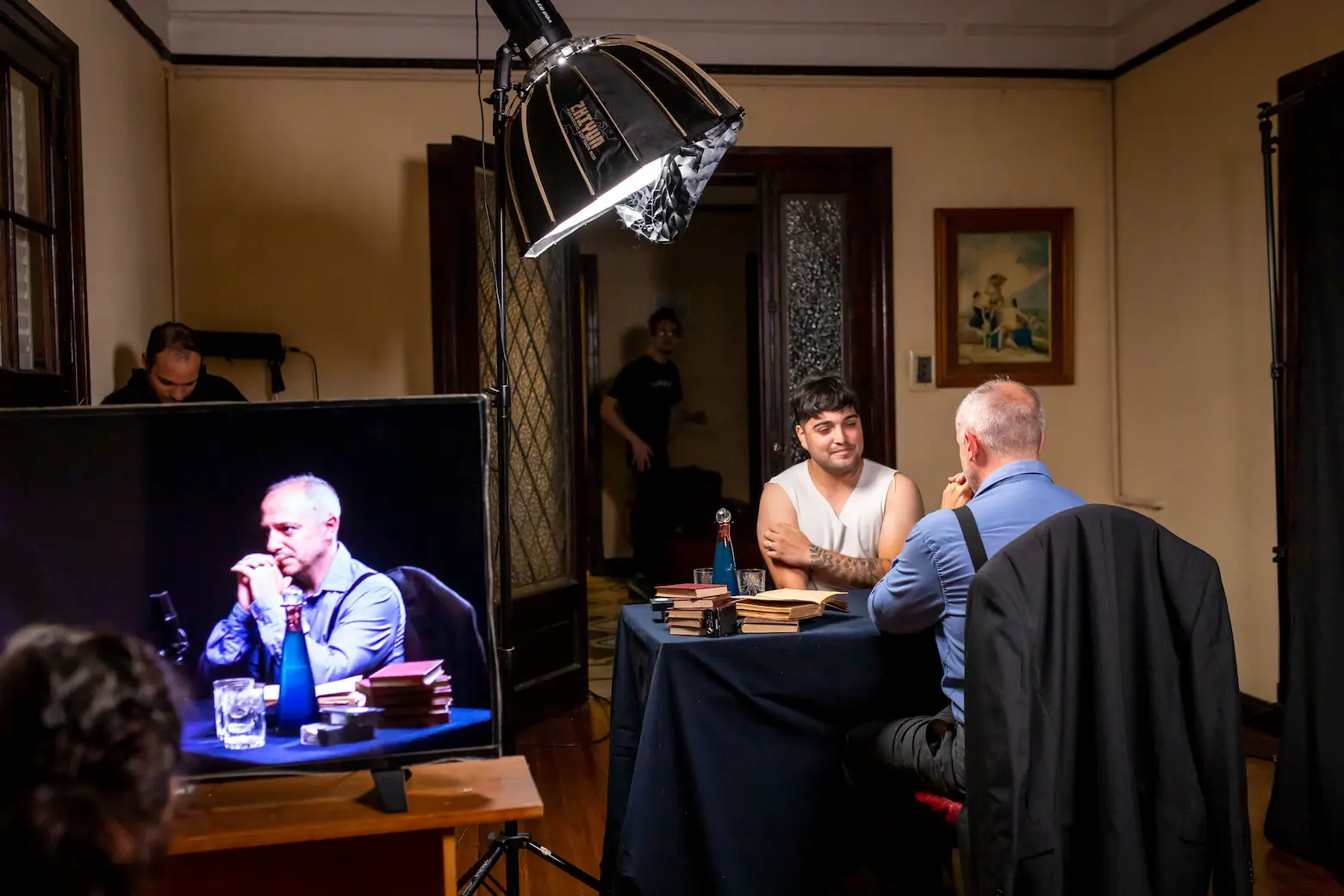 Actor profesional en set